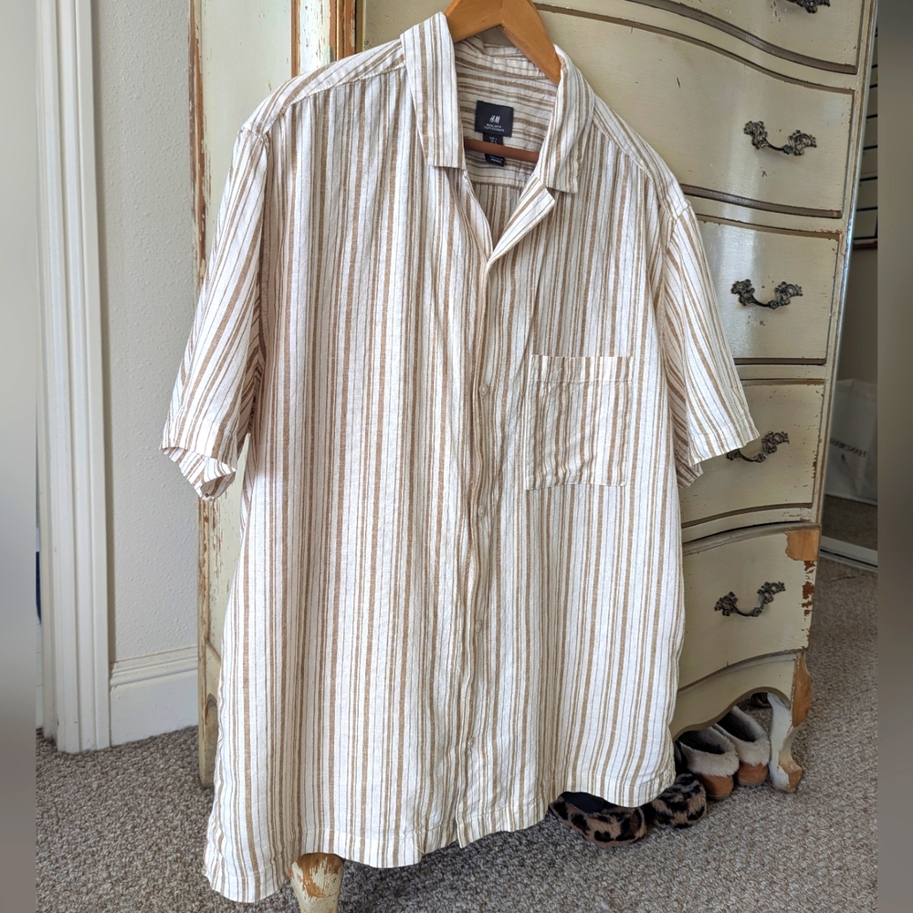 Relaxed Short Sleeve Striped Shirt